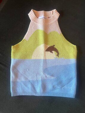 House of Sunny Wave Rider Halter Top - Multi (Size US 4)